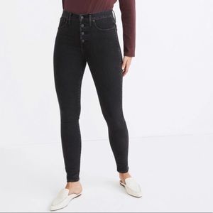Madewell 10” high rise button front skinny jeans size 26